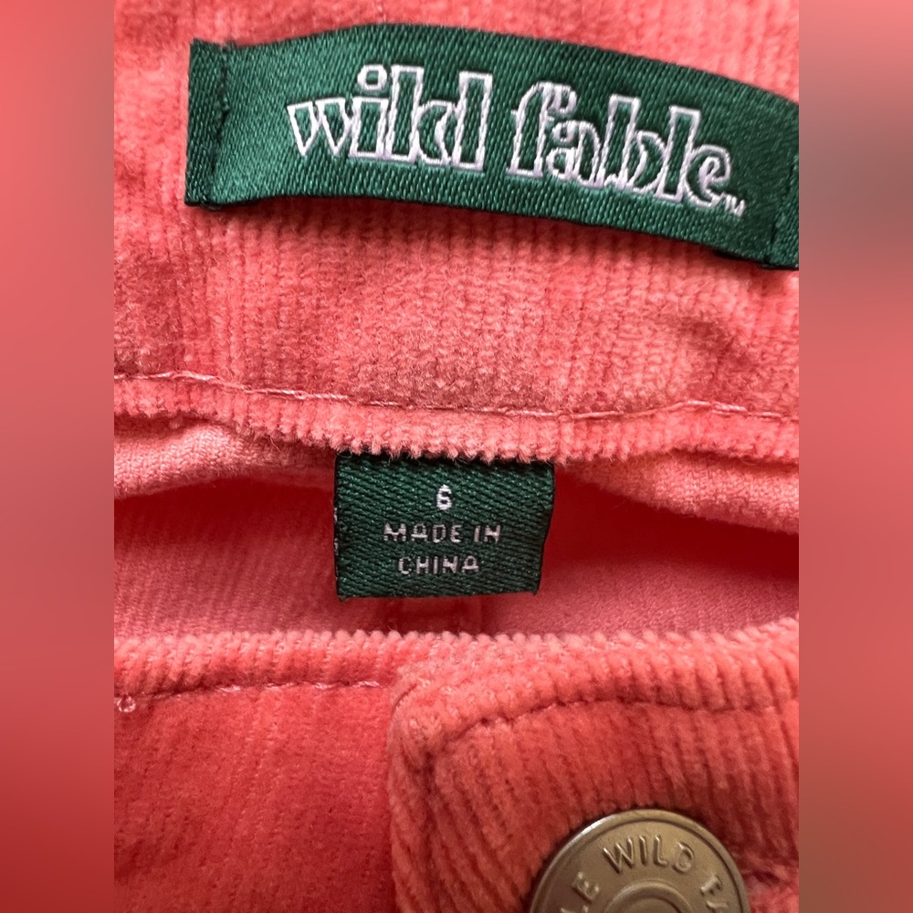 🪸 NWT! Low Rise Coral Pink Corduroy Flare Pants - Picture 5 of 9